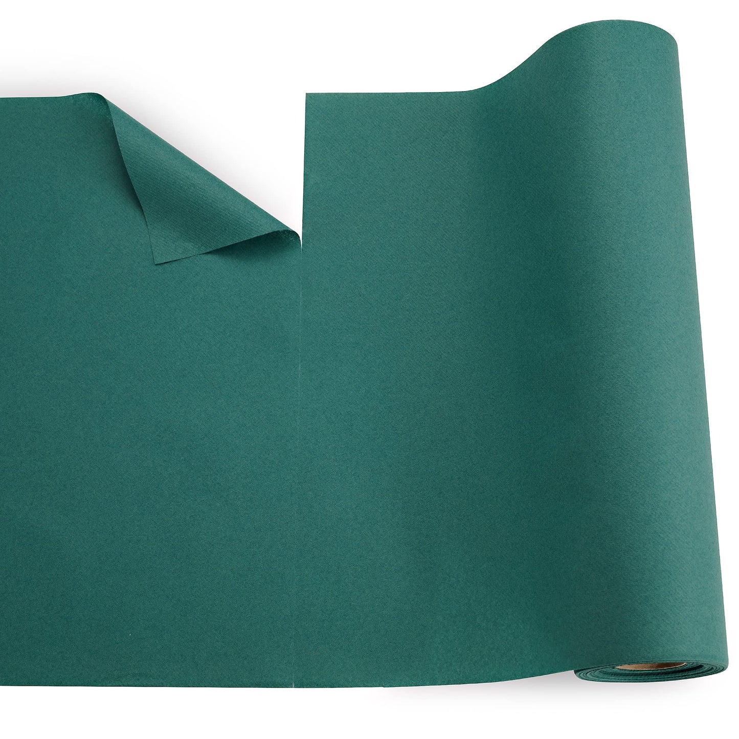 SV-TR16-GREN/20x48, Disposable green airlaid table runner roll up close