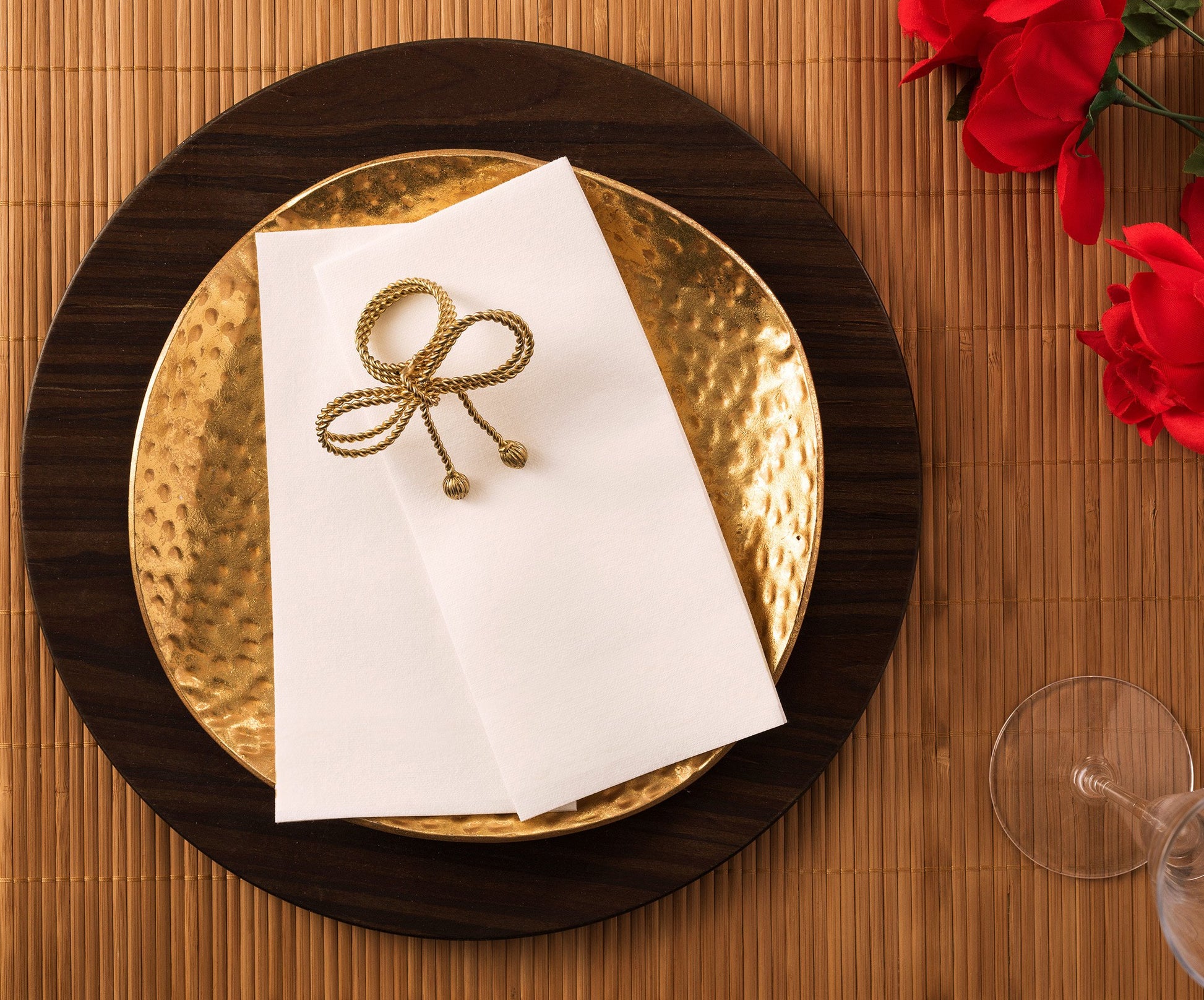 BG-TOLDN-WHT/100, BloominGoods 17x17 linen-feel dinner napkin at formal table