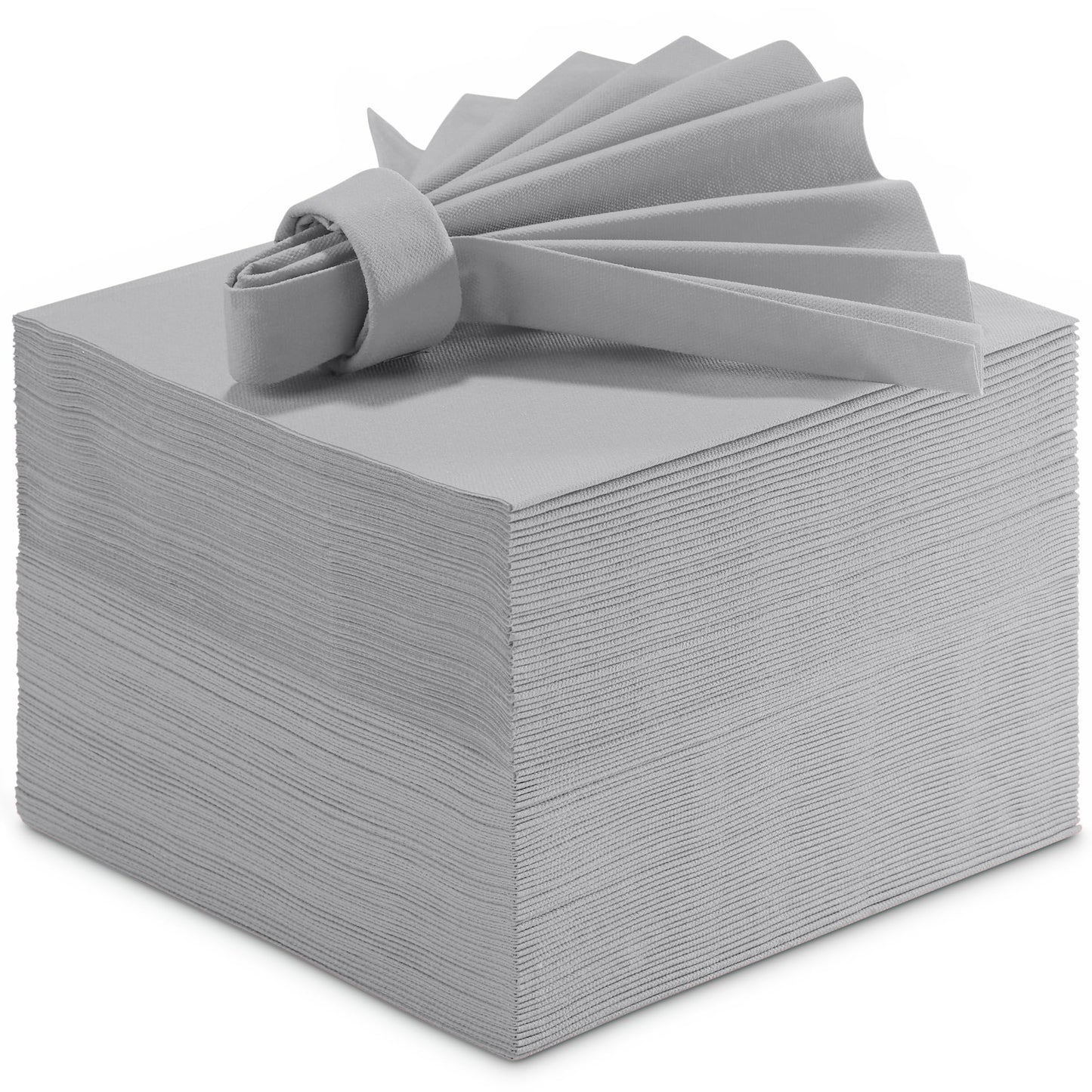 BG-CLLN-GREY/50, grey linen-feel cocktail napkins on white background
