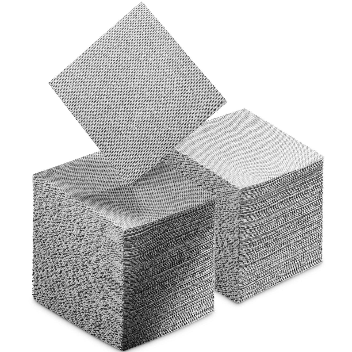 NP-LQBN-BKD-200, Naperee black dotted disposable cloth-like luncheon napkins