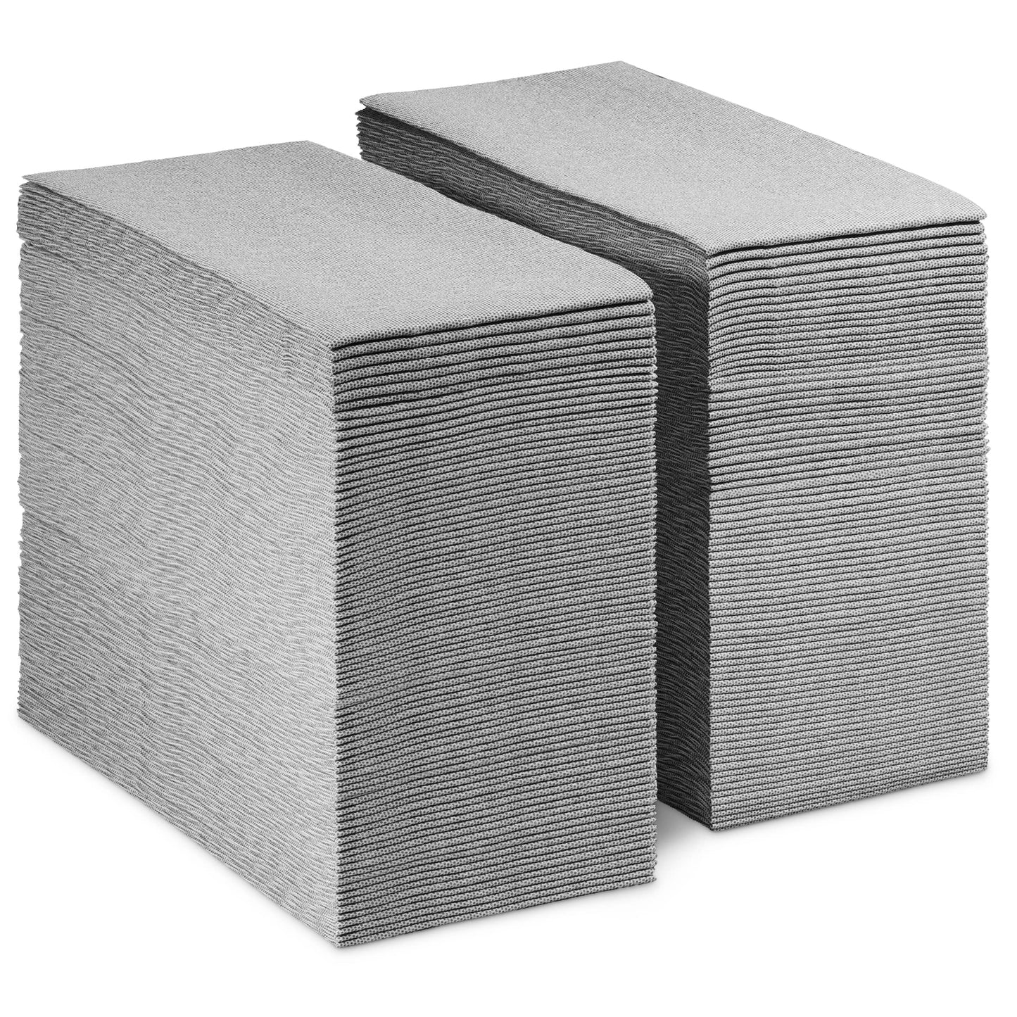 NP-LQDN-BKD-200, stack of black denim-look disposable napkins