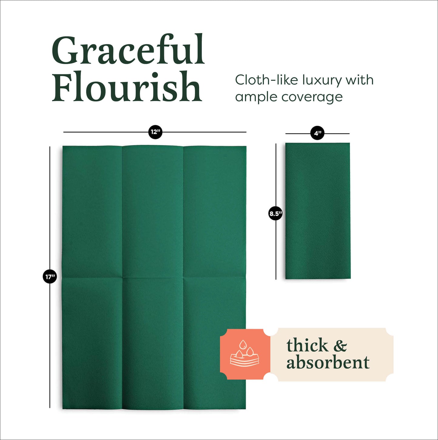 Disposable Linen-Feel Dinner Napkins | Airlaid Paper, 12"x17"