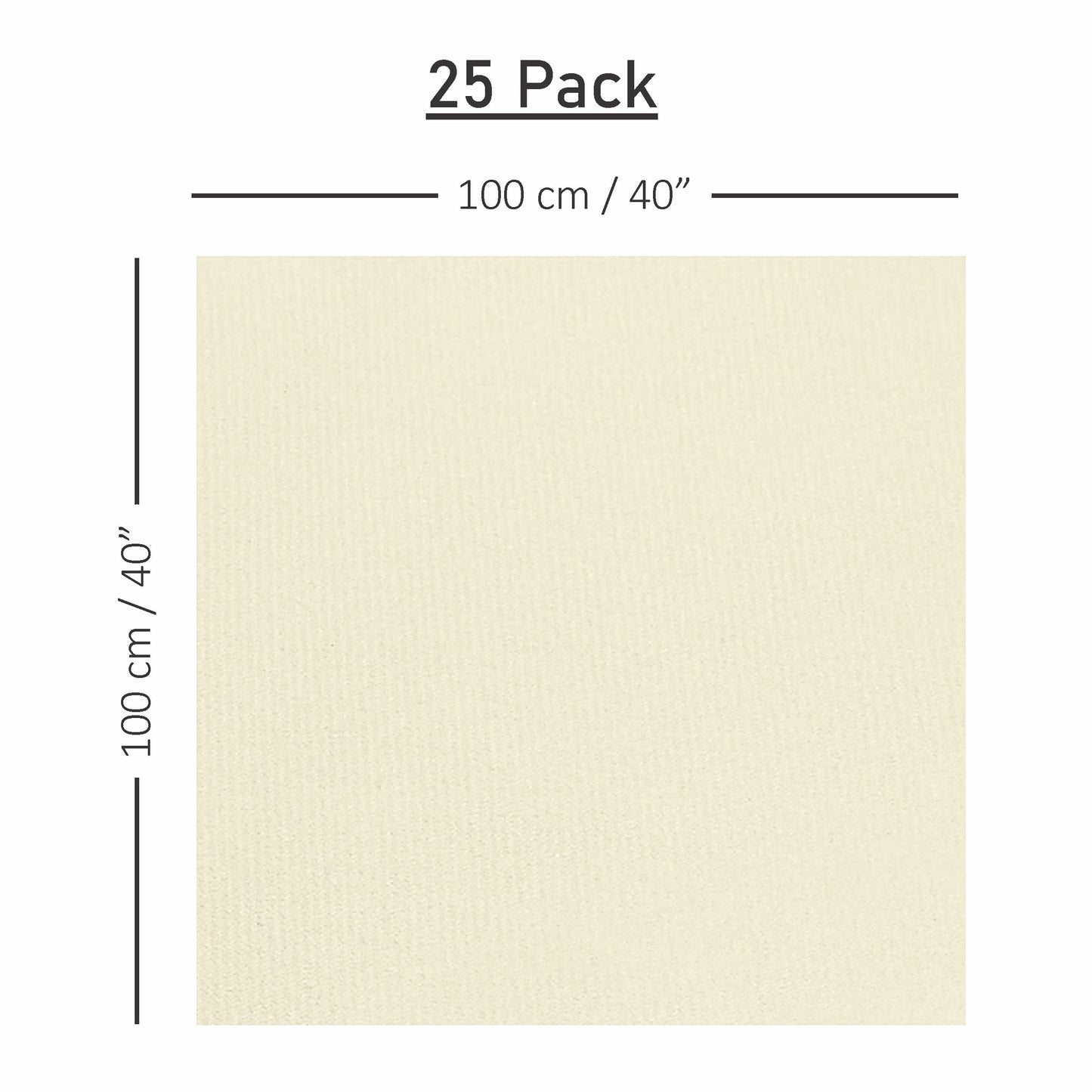 SV-TCFQ40-NCHP/25, Cream 40x40 Servietto table cloth folded on event table