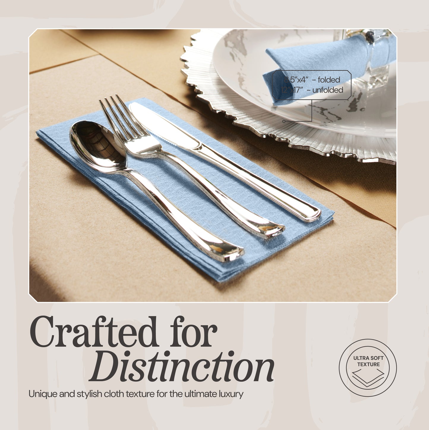 Naperee blue guest towels crafted for distinction with soft textured finish