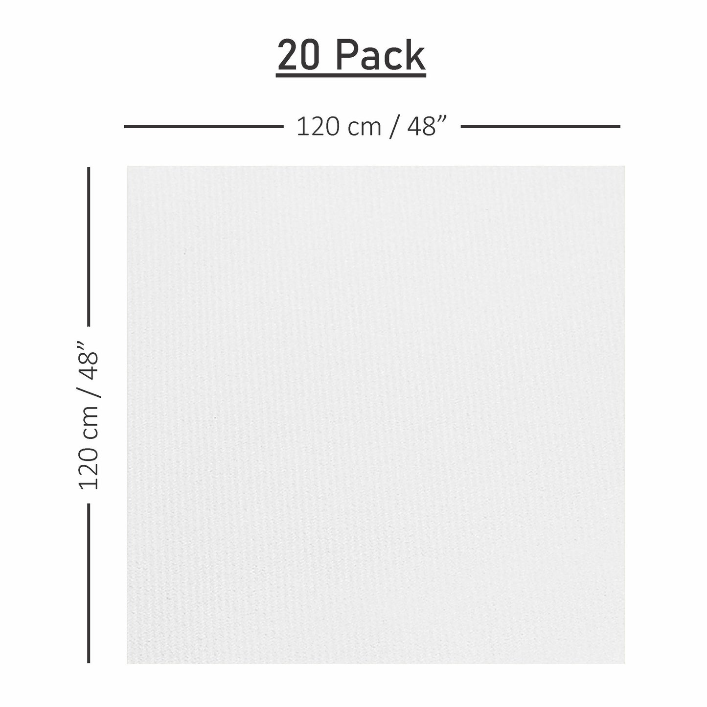 SV-TCFQ48-WHTE/20, White 48x48 Servietto table cloth folded on event table