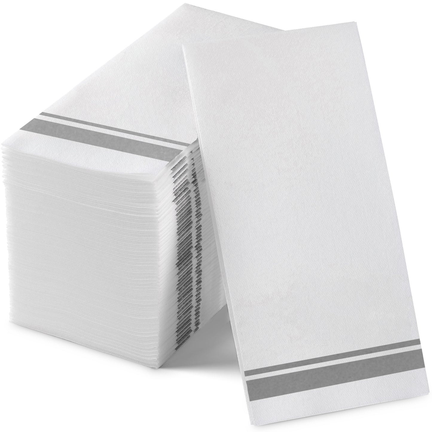 BloominGoods guest towel with silver design on white background