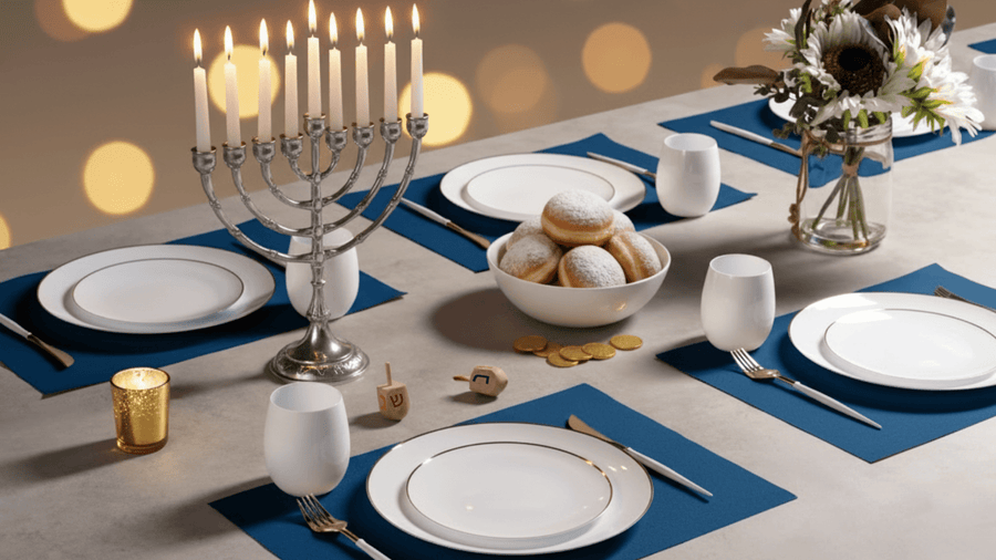 10 Hanukkah Tablescape Ideas That Light Up The Night - Naptec Paper