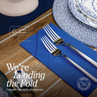 Blue Quilted Napkin with forks on top