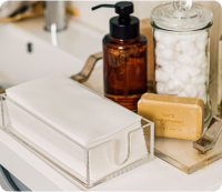 Soft and absorbent disposable bathroom napkins with a luxury linen-like texture.