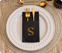 Luxury disposable monogrammed guest towels for home and hospitality use.