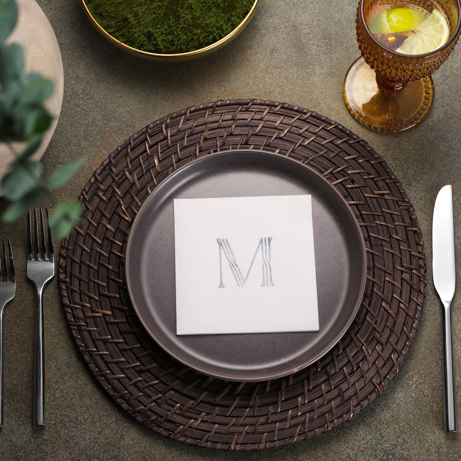 Disposable Linen-Feel Luncheon Napkins | Airlaid Paper, 13"X13" - Foil Stamping - Naptec Paper - BloominGoods