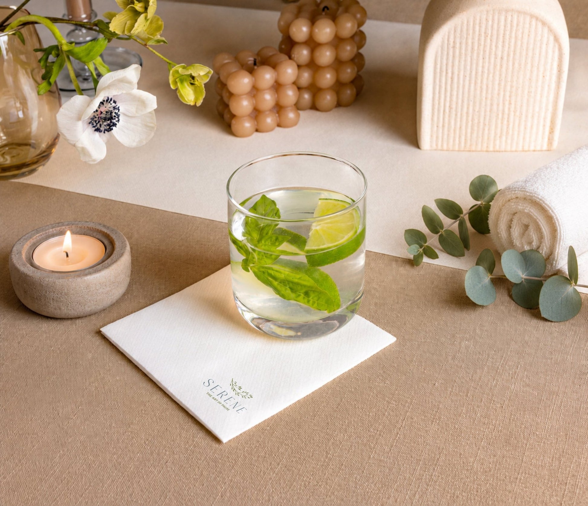 Disposable Linen-Feel Beverage Napkins | Airlaid Paper, 10"x10" (unfolded) - Color Printing - Naptec Paper - BloominGoods