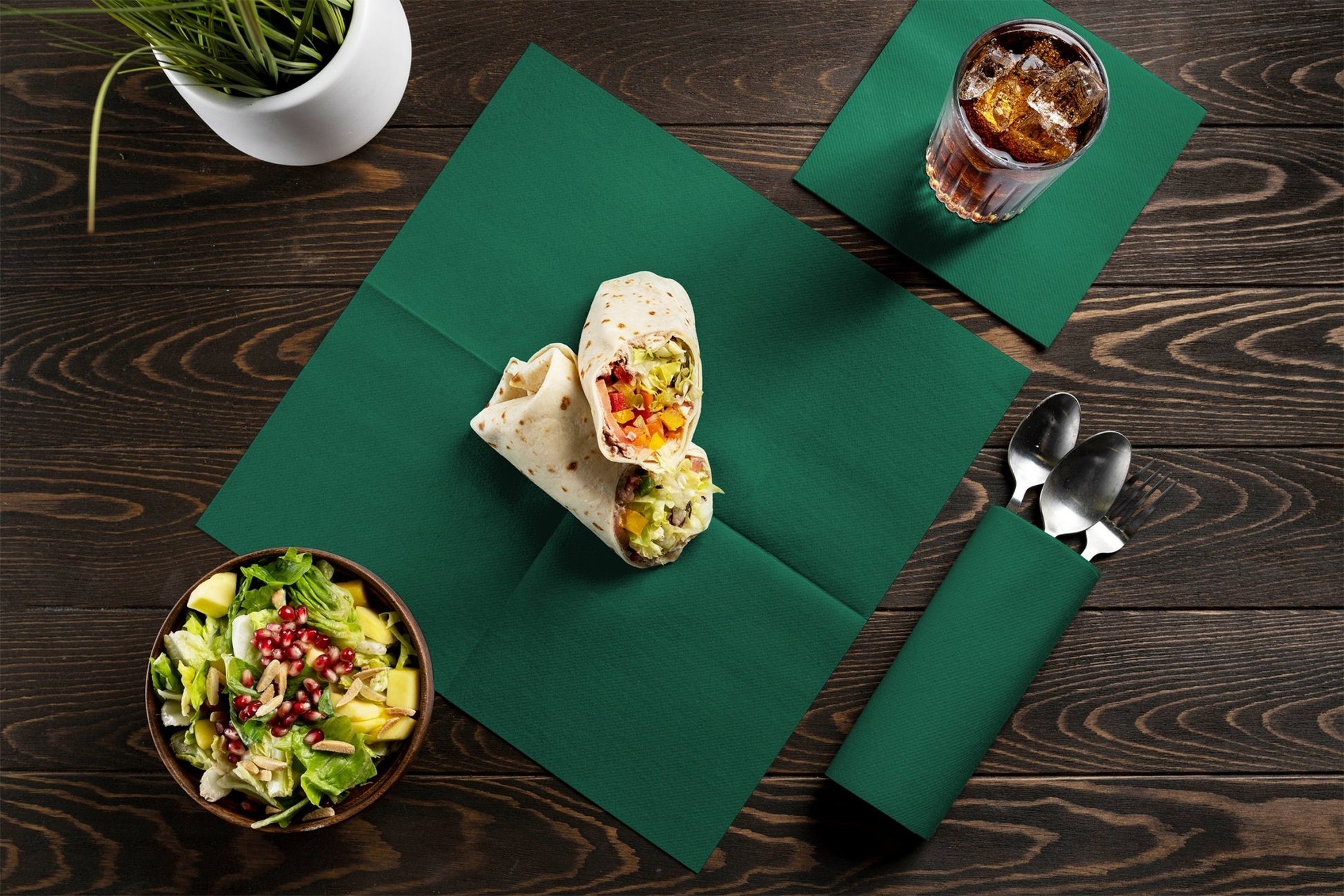 Disposable Linen-Feel Luncheon Napkins | Airlaid Paper, 13"X13", 100-Pack - Naptec Paper - Servietto
