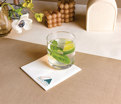 Disposable Linen-Feel Beverage Napkins | Airlaid Paper, 10"x10" (unfolded) - Color Printing - Naptec Paper - BloominGoods