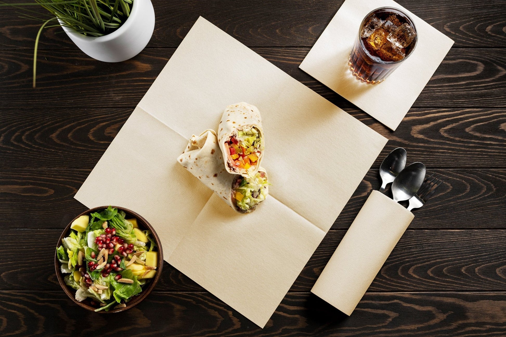 Disposable Linen-Feel Luncheon Napkins | Airlaid Paper, 13"X13", 100-Pack - Naptec Paper - Servietto