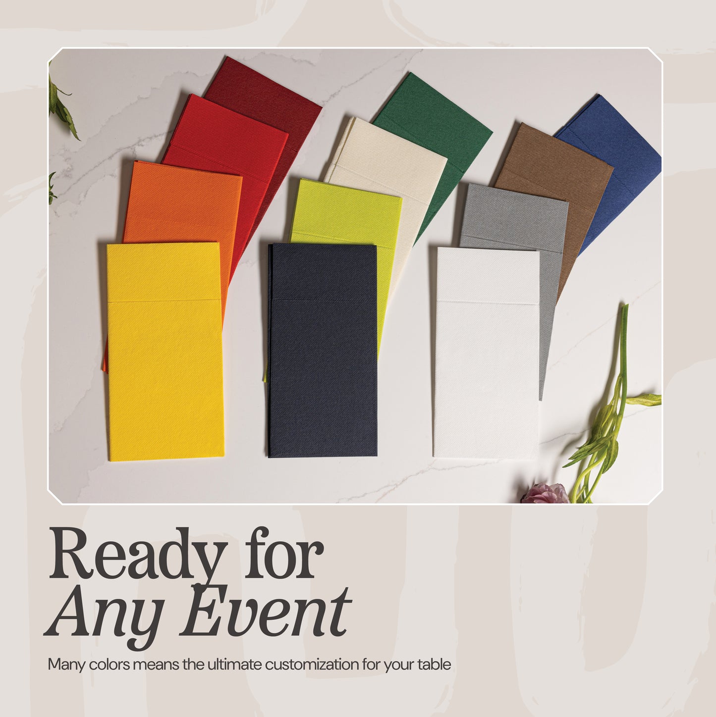 Disposable Dinner Pocket Napkins | Quilted Tissue Paper, 15"X15"