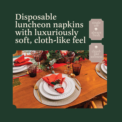 Disposable Linen-Feel Lunchoen Napkins | Airlaid Paper, 13"X13", 100-Pack