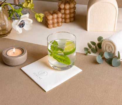 Disposable Linen-Feel Beverage Napkins | Airlaid Paper, 10"x10" (unfolded) - Color Printing - Naptec Paper - BloominGoods
