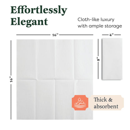 Disposable Linen-Feel Dinner Napkins, Book-Fold Style | Airlaid Paper, 16"x16" - Naptec Paper - BloominGoods