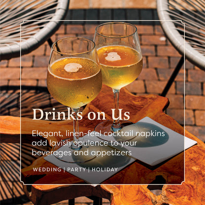 Disposable Linen-Feel Beverage Napkins | Airlaid Paper, 10"x10" (unfolded), 200-Pack