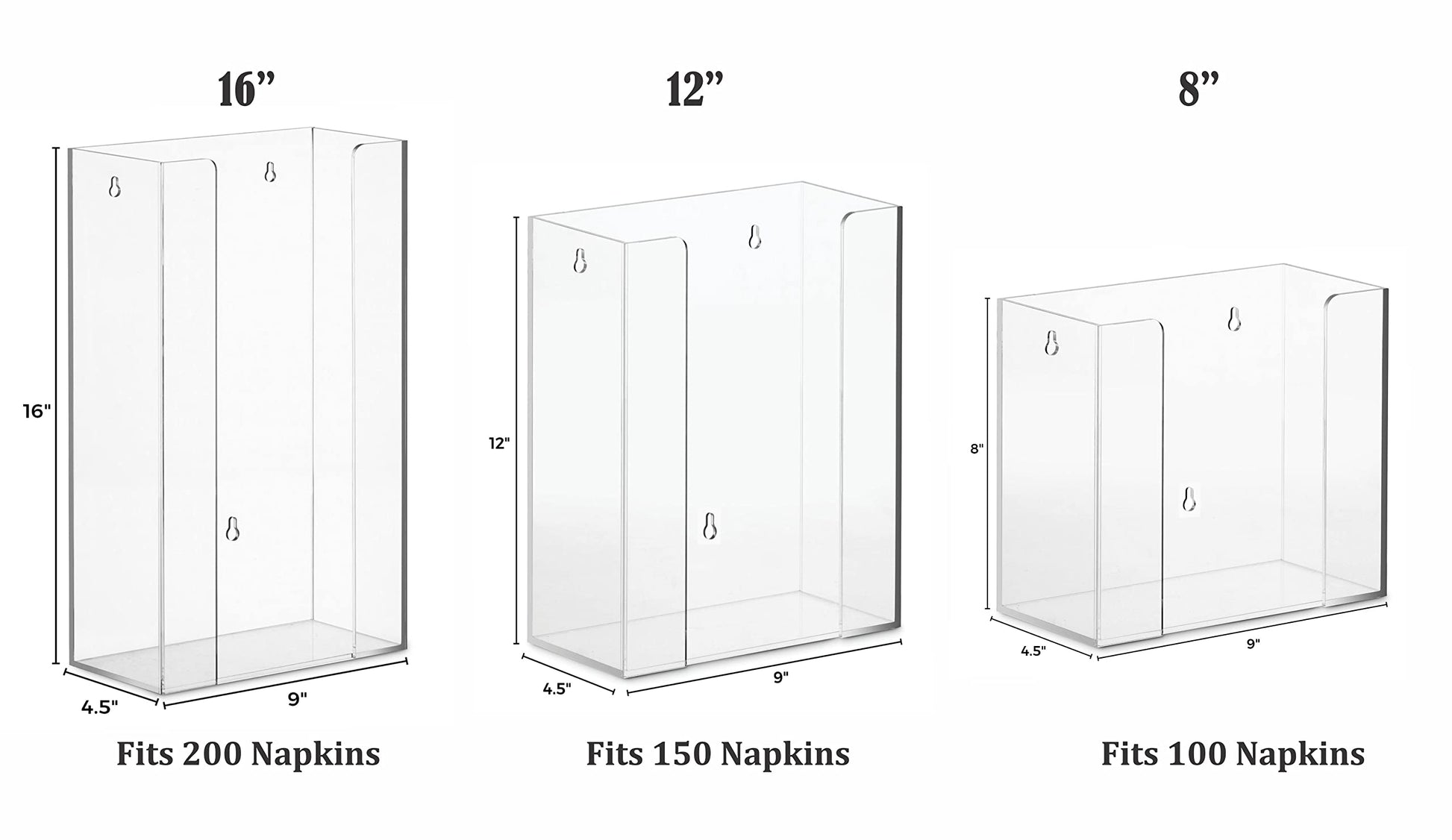 Guest Towel Holder, | Clear Acrylic | 9.25" x 5.75" x 8"H - Naptec Paper - BloominGoods