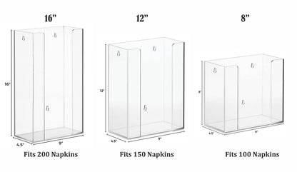 Guest Towel Holder, | Clear Acrylic | 9.25" x 5.75" x 8"H - Naptec Paper - BloominGoods