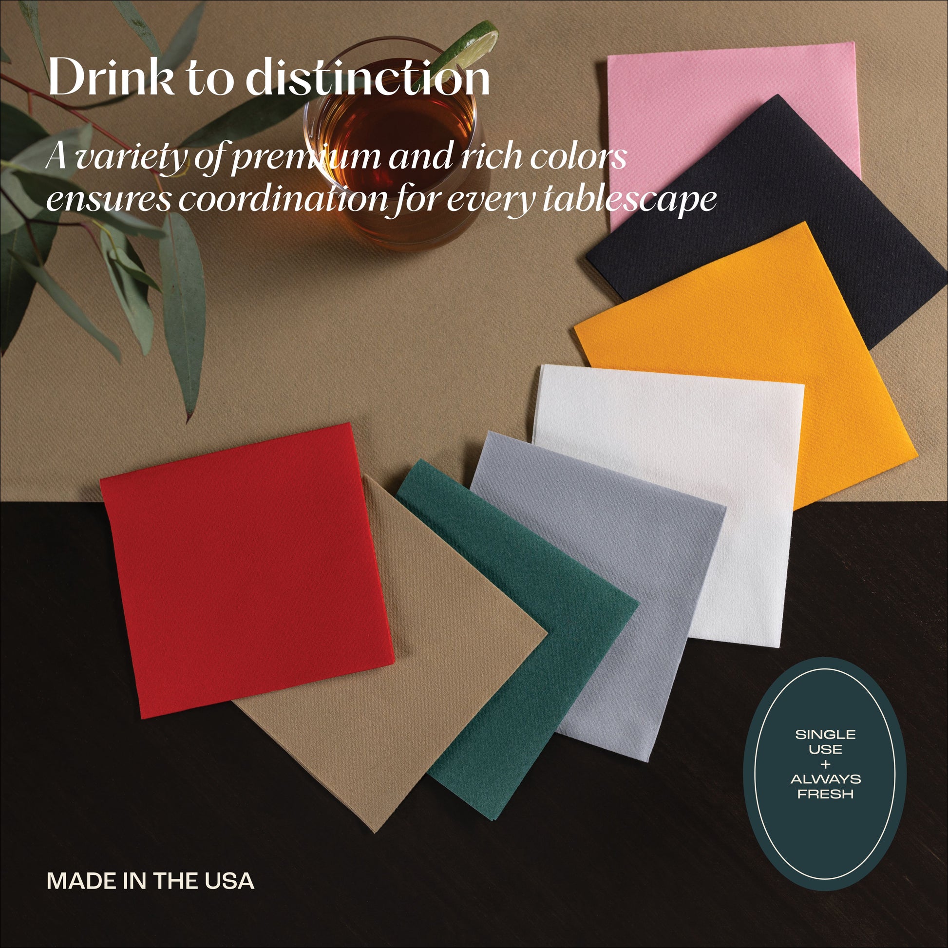 all, disposable variety of colors of linen-feel napkins cloth like luxury