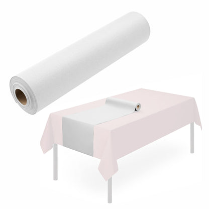 Disposable Linen-Like Table Runner Roll - Airlaid Paper | 16" wide x 80' long, (48" perforations) - Naptec Paper - Servietto