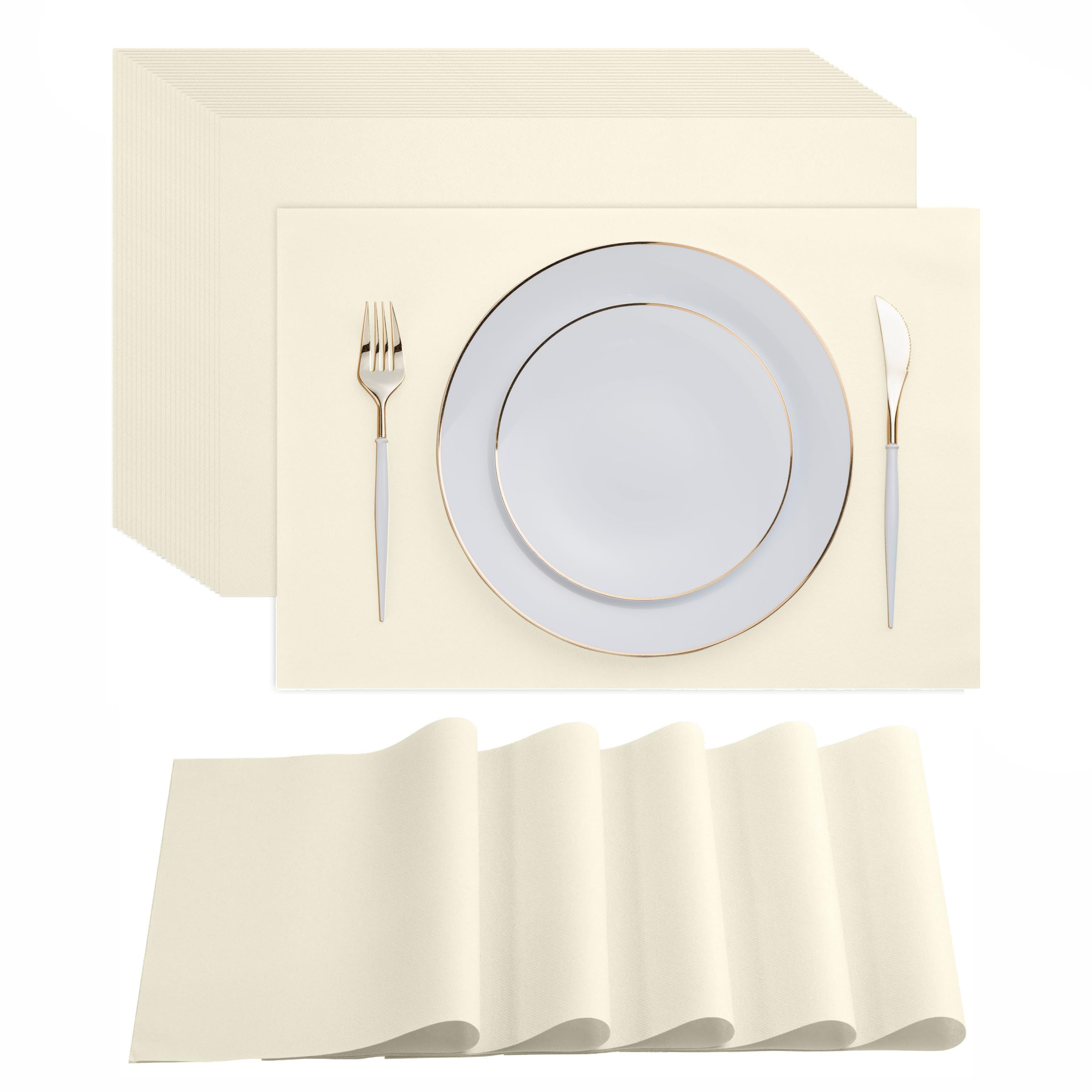 Disposable Linen-Feel Placemats| Airlaid Paper, 12"x18", 100-Pack - Naptec Paper - Servietto