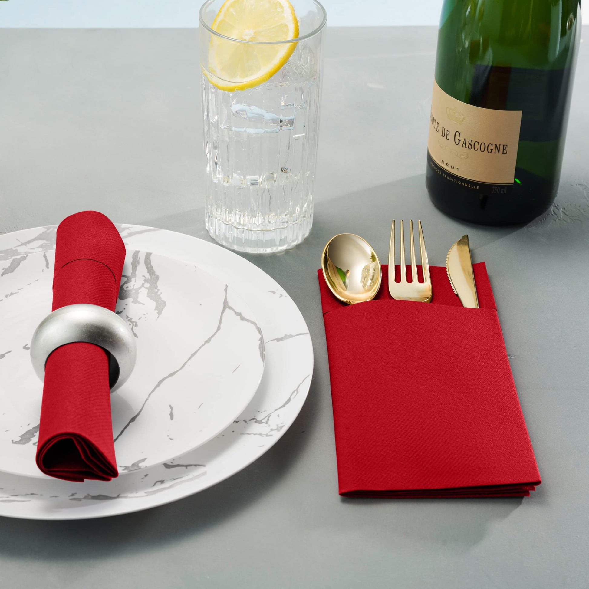 Disposable Linen-Feel Dinner Pocket Napkins | Airlaid Paper, 12"x16" - Naptec Paper - Servietto