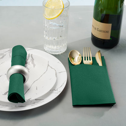 Disposable Linen-Feel Dinner Pocket Napkins | Airlaid Paper, 12"x16" - Naptec Paper - Servietto