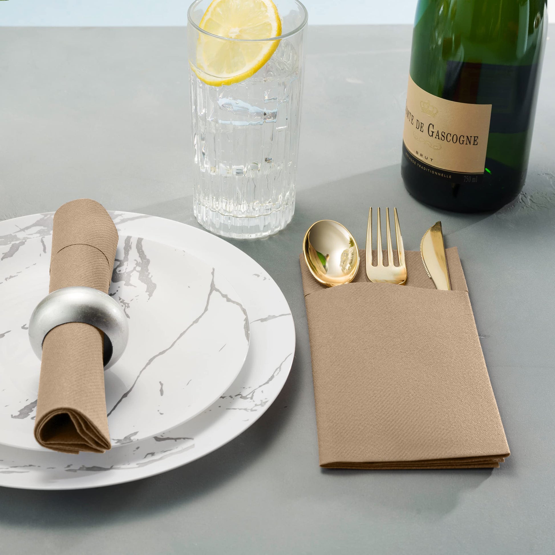 Disposable Linen-Feel Dinner Pocket Napkins | Airlaid Paper, 12"x16" - Naptec Paper - Servietto