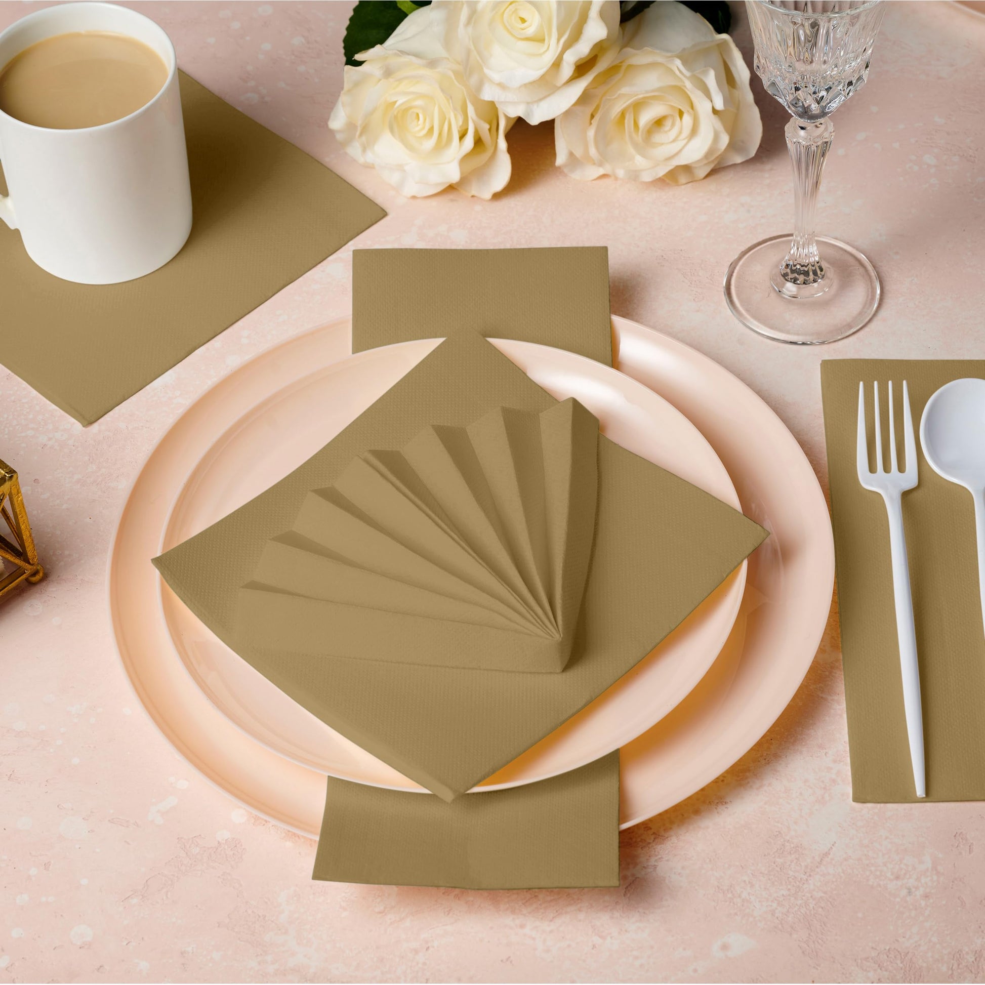 Naperee - Disposable Quilted Beverage Napkins | 10"x10" - Naptec Paper - Naperee