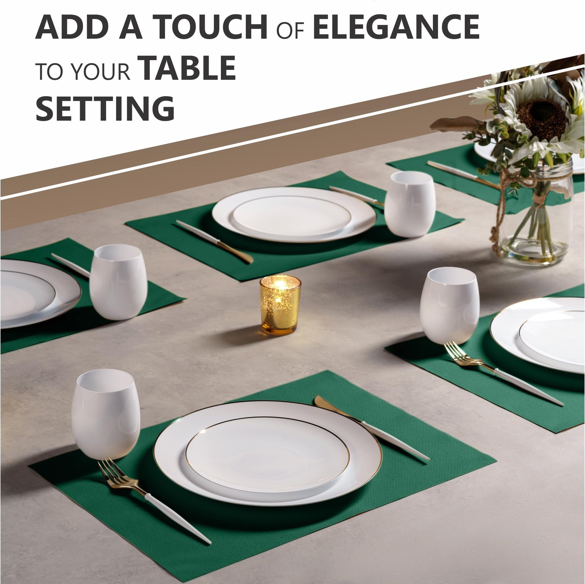 Disposable Linen-Feel Placemats| Airlaid Paper, 12"x18", 100-Pack - Naptec Paper - Servietto