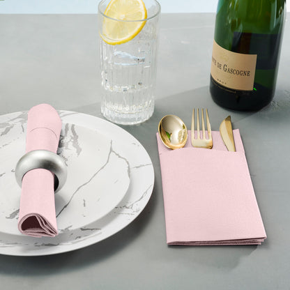 Disposable Linen-Feel Dinner Pocket Napkins | Airlaid Paper, 12"x16" - Naptec Paper - Servietto