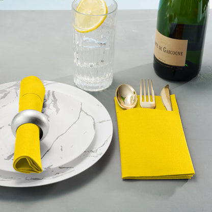 Disposable Linen-Feel Dinner Pocket Napkins | Airlaid Paper, 12"x16" - Naptec Paper - Servietto