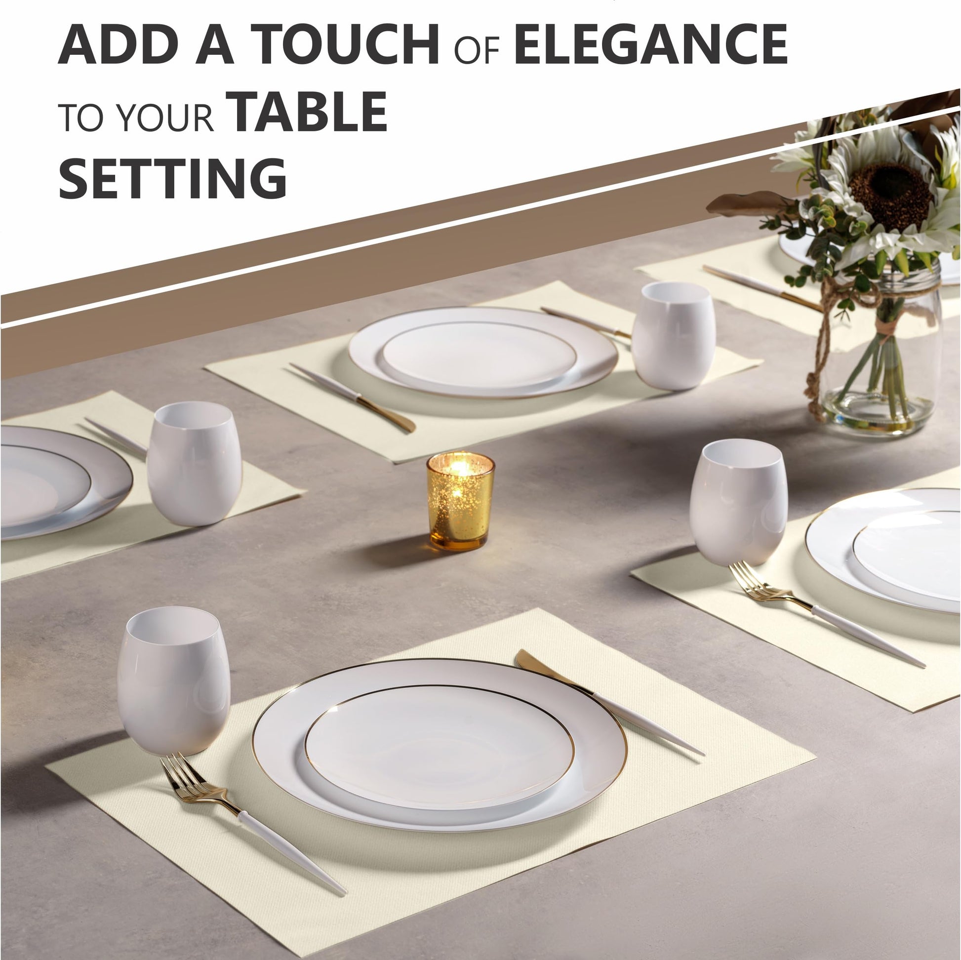 Disposable Linen-Feel Placemats| Airlaid Paper, 12"x18", 100-Pack - Naptec Paper - Servietto