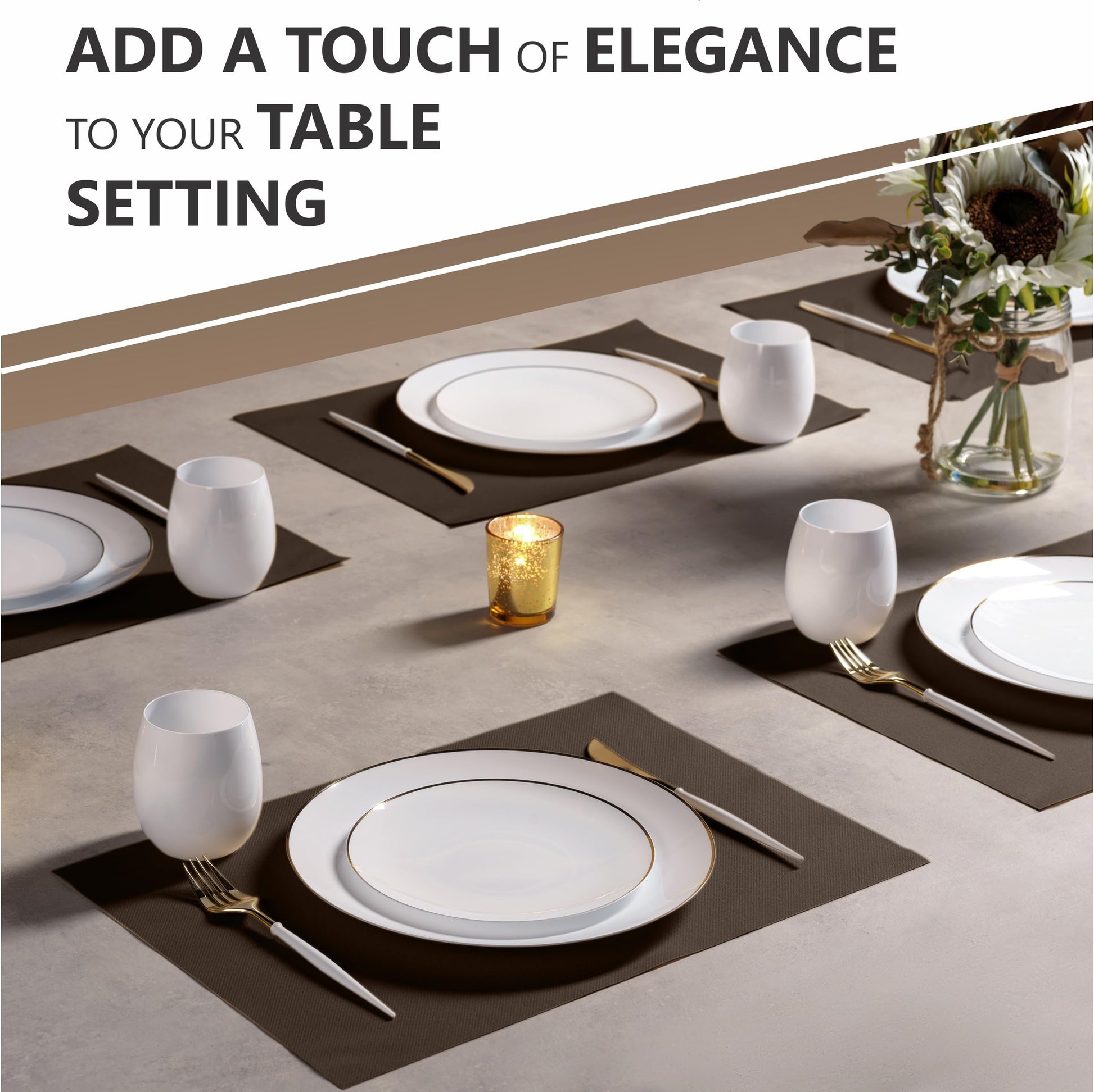 Disposable Linen-Feel Placemats| Airlaid Paper, 12"x18", 100-Pack - Naptec Paper - Servietto