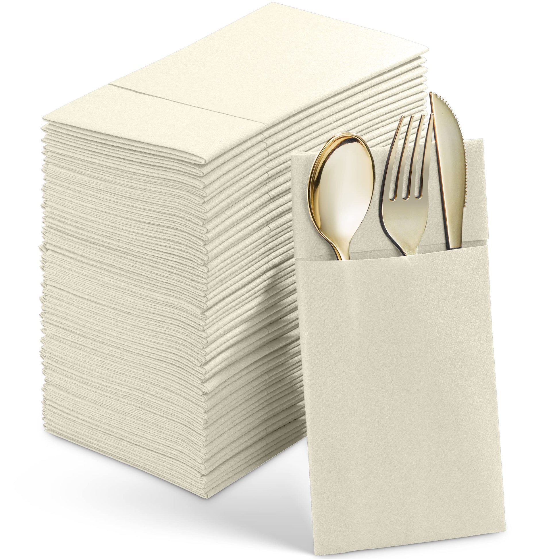 Disposable Linen-Feel Dinner Pocket Napkins | Airlaid Paper, 12"x16" - Naptec Paper - Servietto