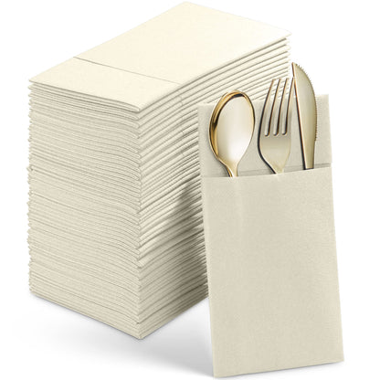 Disposable Linen-Feel Dinner Pocket Napkins | Airlaid Paper, 12"x16" - Naptec Paper - Servietto