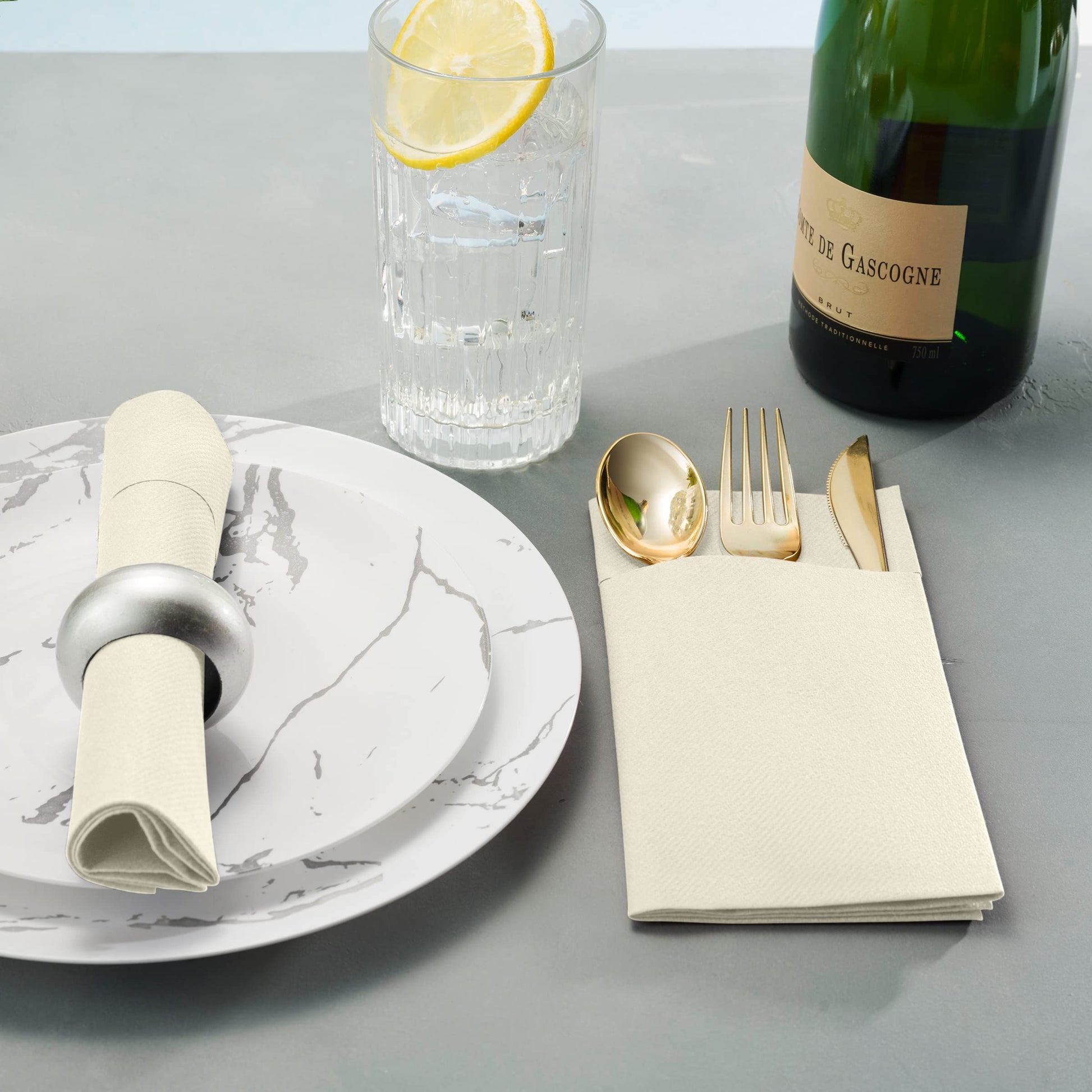 Disposable Linen-Feel Dinner Pocket Napkins | Airlaid Paper, 12"x16" - Naptec Paper - Servietto