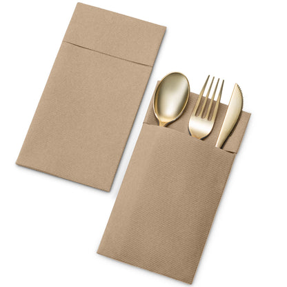 Disposable Linen-Feel Dinner Pocket Napkins | Airlaid Paper, 12"x16" - Naptec Paper - Servietto