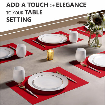 Disposable Linen-Feel Placemats| Airlaid Paper, 12"x18", 100-Pack - Naptec Paper - Servietto