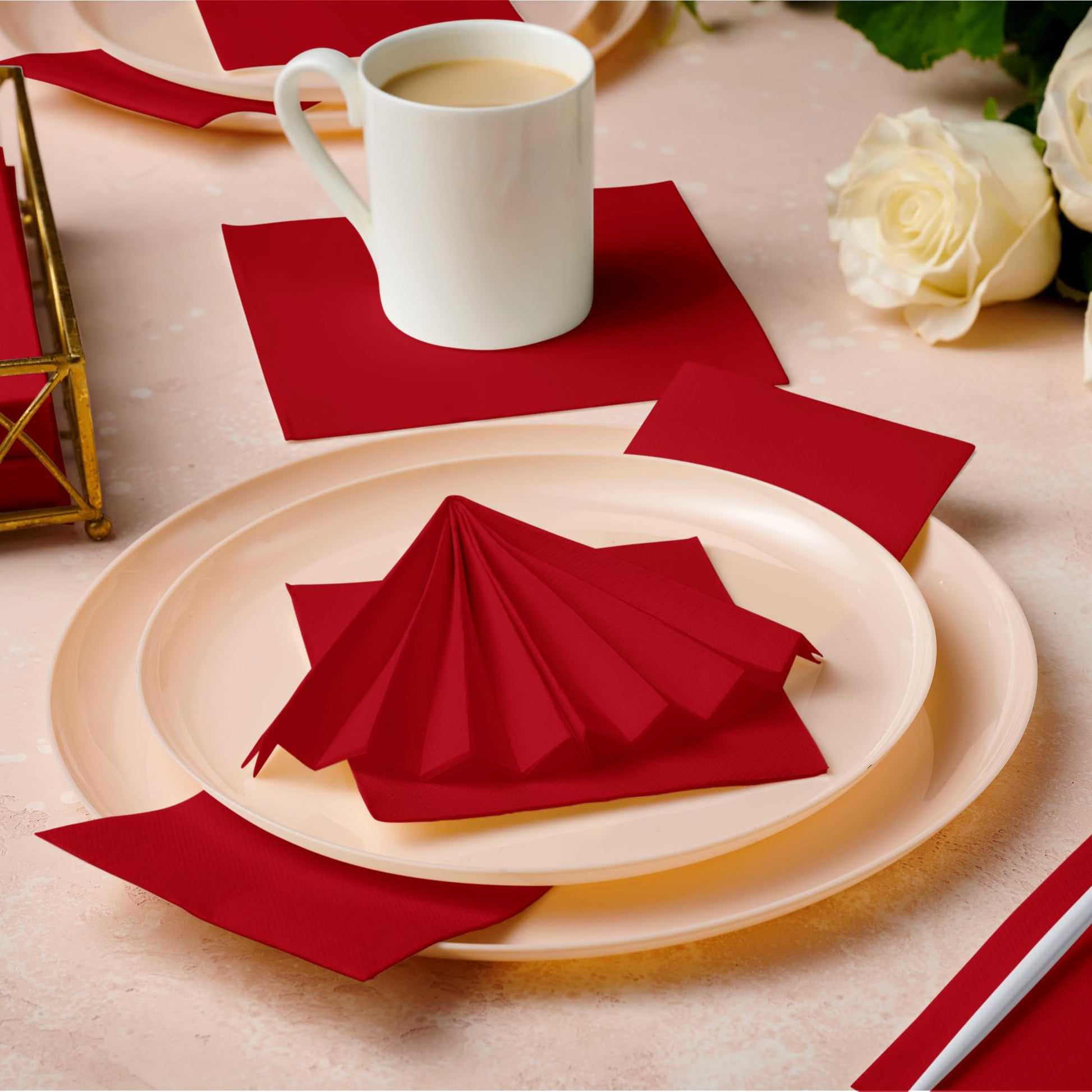 Naperee - Disposable Quilted Large Luncheon Napkins | 15"X15" - Naptec Paper - Naperee