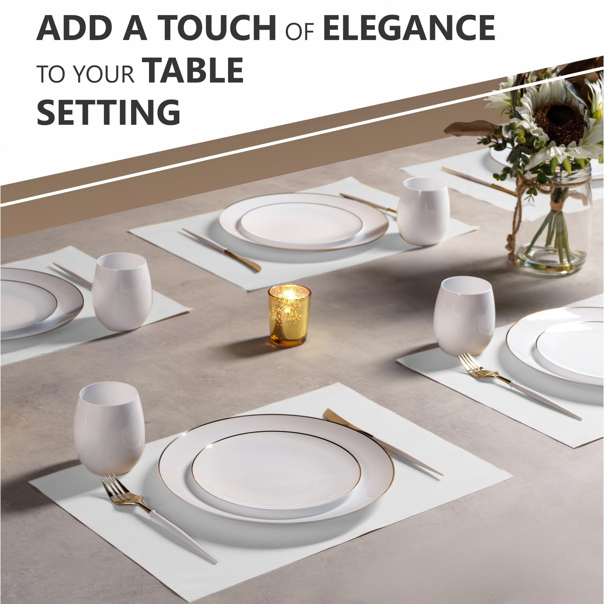 Disposable Linen-Feel Placemats| Airlaid Paper, 12"x18", 100-Pack - Naptec Paper - Servietto