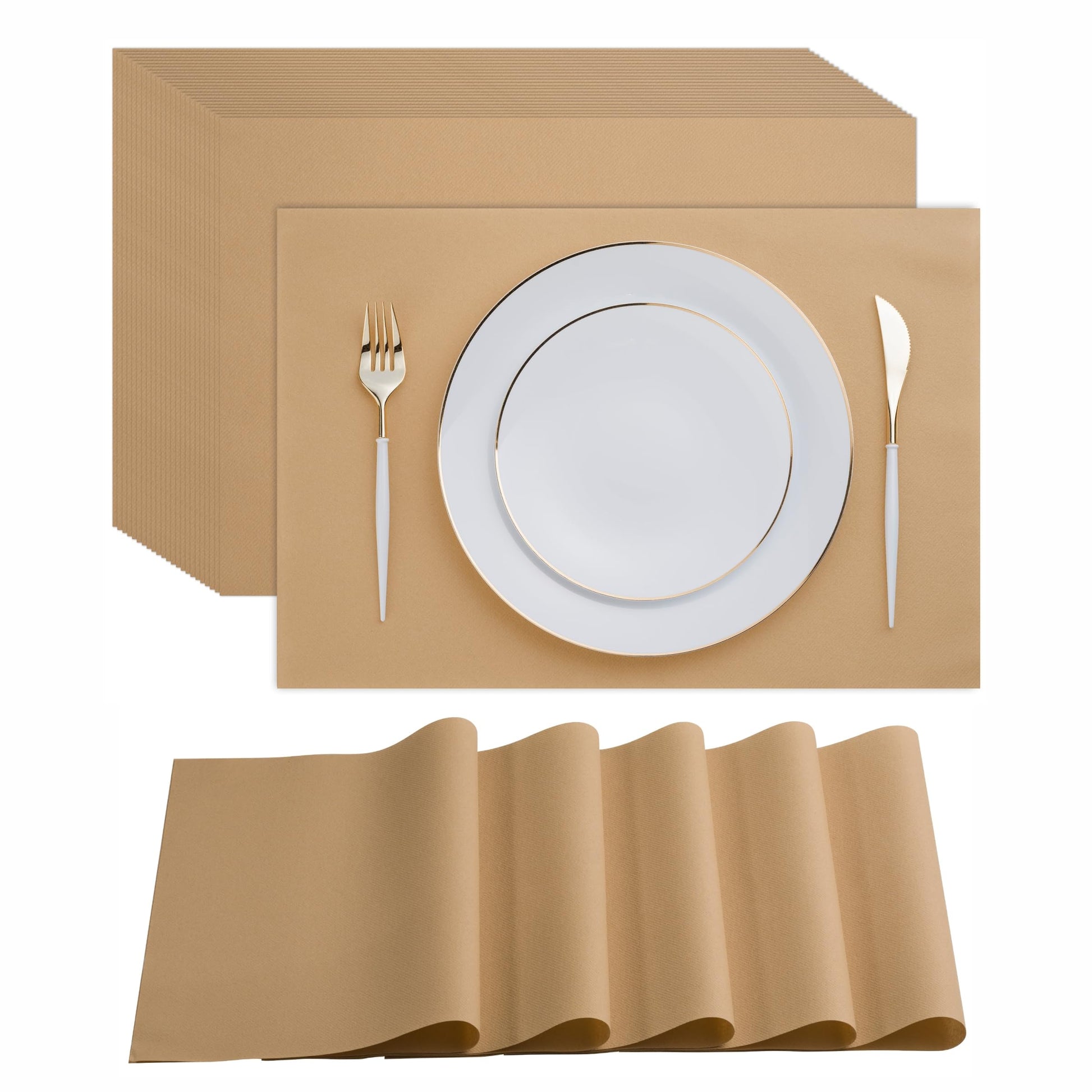 Disposable Linen-Feel Placemats| Airlaid Paper, 12"x18", 100-Pack - Naptec Paper - Servietto