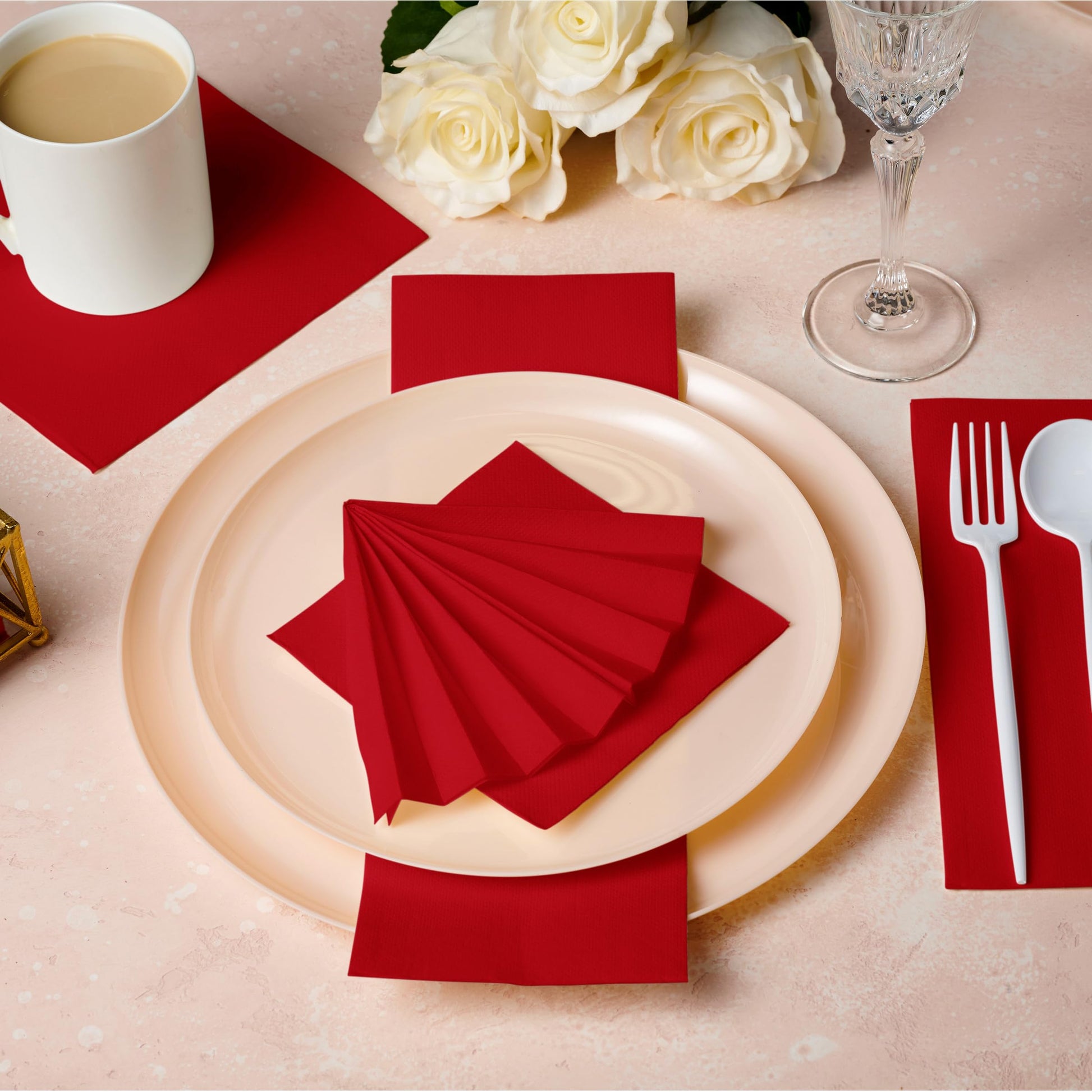 Naperee - Disposable Quilted Large Luncheon Napkins | 15"X15" - Naptec Paper - Naperee