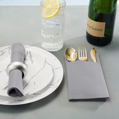 Disposable Linen-Feel Dinner Pocket Napkins | Airlaid Paper, 12"x16" - Naptec Paper - Servietto