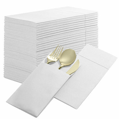 Disposable Linen-Feel Dinner Napkins with Pocket Napkins | Airlaid Paper, 16"x16" - Naptec Paper - BloominGoods