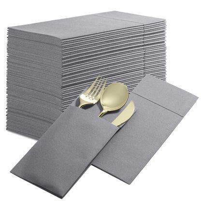 Disposable Linen-Feel Dinner Napkins with Pocket Napkins | Airlaid Paper, 16"x16" - Naptec Paper - BloominGoods